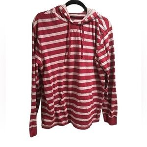 Urban Pipeline Men’s long sleeved hooded T-shirt Size XL Red and grey stripes